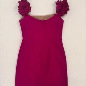 Marchesa Notte fuchsia cocktail dress